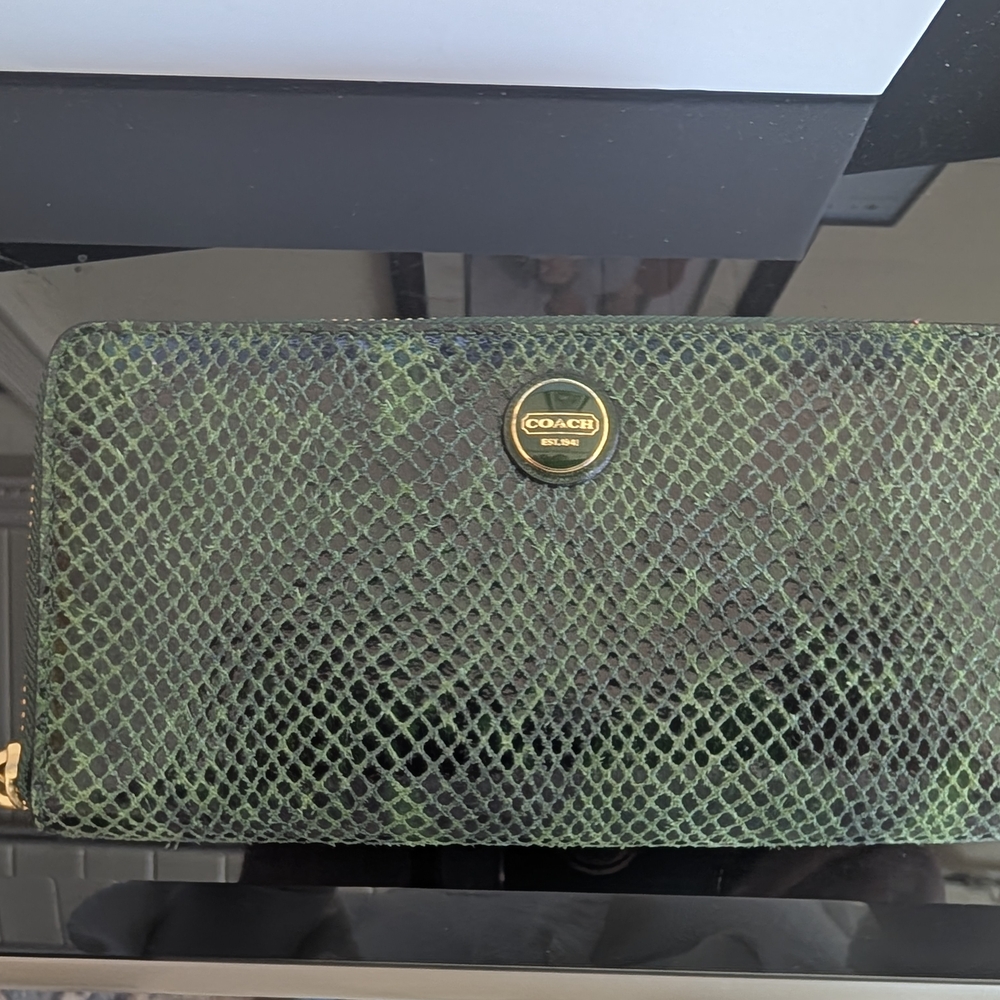 Coach Green Snakeskin Wallet